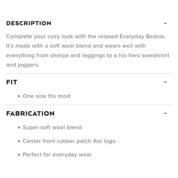 Alo Yoga Everyday Beanie Wool Blend Hat Blue. Thick Wool Blend - Picture 4 of 6